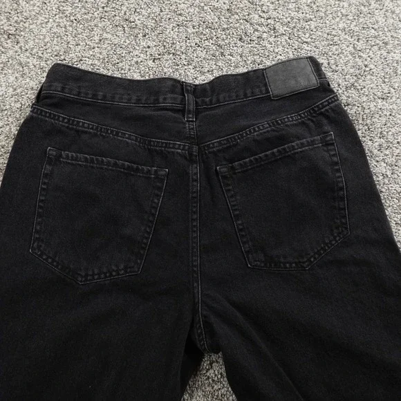 Aeropostale Jeans Womens 10 Dark Black Denim Pants Hi Rise 90s Baggy Straight - Picture 11 of 13